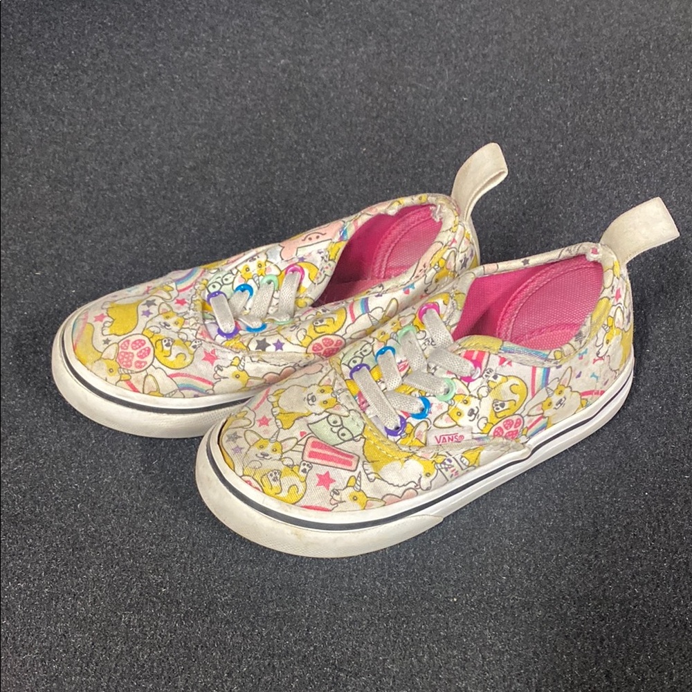 Vans Kids Cartoon Print Sneakers - Pink and White